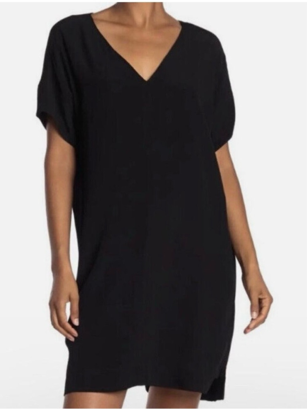 Madewell Black V-Neck Shift Dress size small